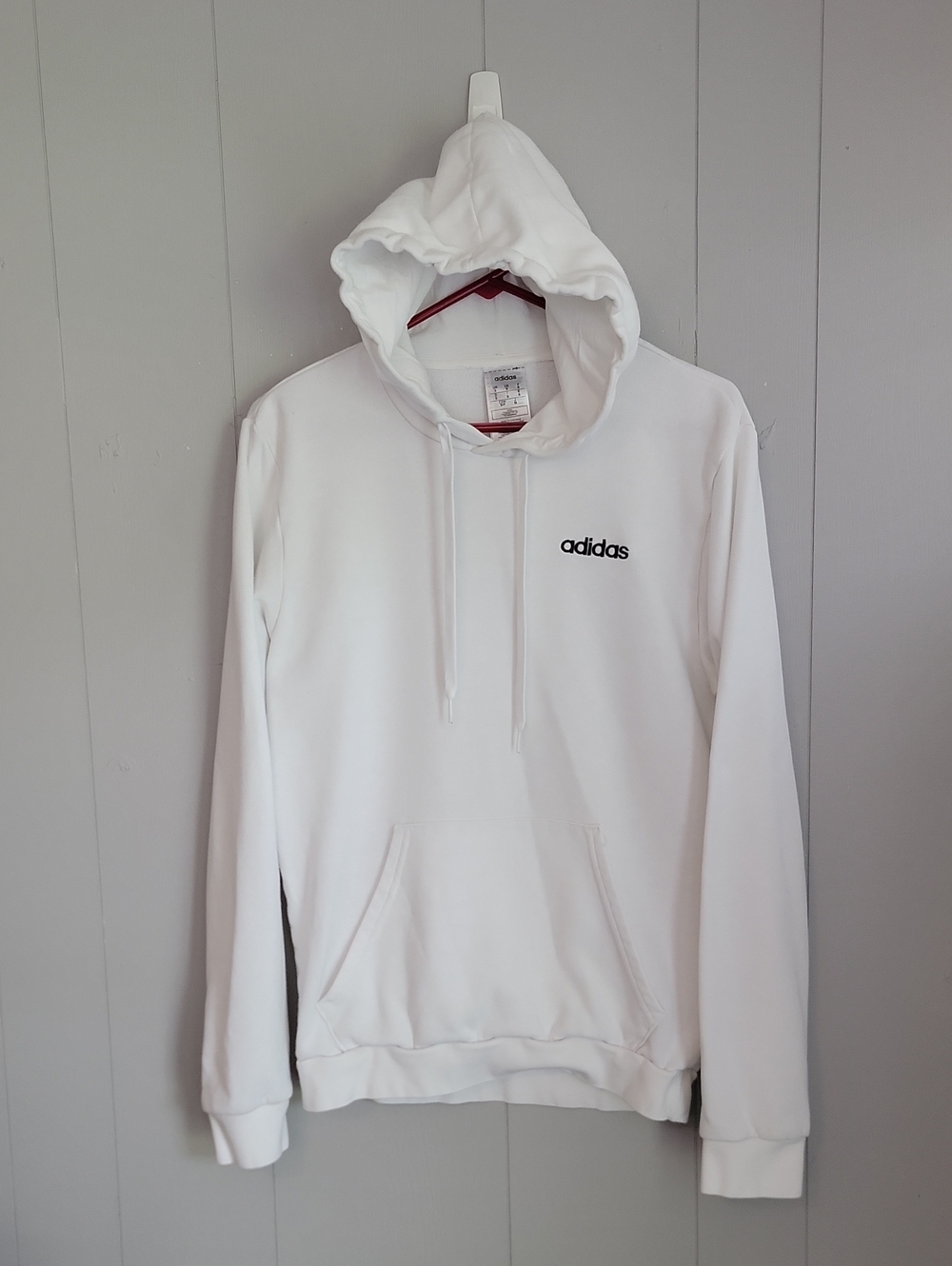 Adidas Pull Over Hoodie Small White Long Sleeve